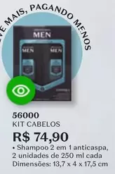 Oferta de Kit Cabelos por R$74,9 em O Boticário