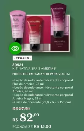 Oferta de Nativa - Kit Spa 3 Ameixas por R$82,9 em O Boticário