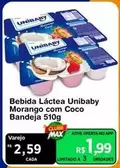 Oferta de Unibaby - Bebida Láctea  Morango Com Coco Bandeja por R$1,99 em Max Atacadista