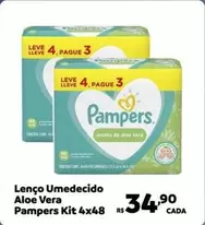 Oferta de Pampers - Lenço Umedecido Aloe Vera por R$34,9 em Max Atacadista