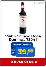 Oferta de Domina - Vinho Chileno 750ml por R$39,99 em Tonin Superatacado