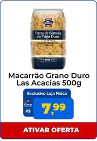 Oferta de Las Acacias - Macarrão Grano Duro por R$7,99 em Tonin Superatacado